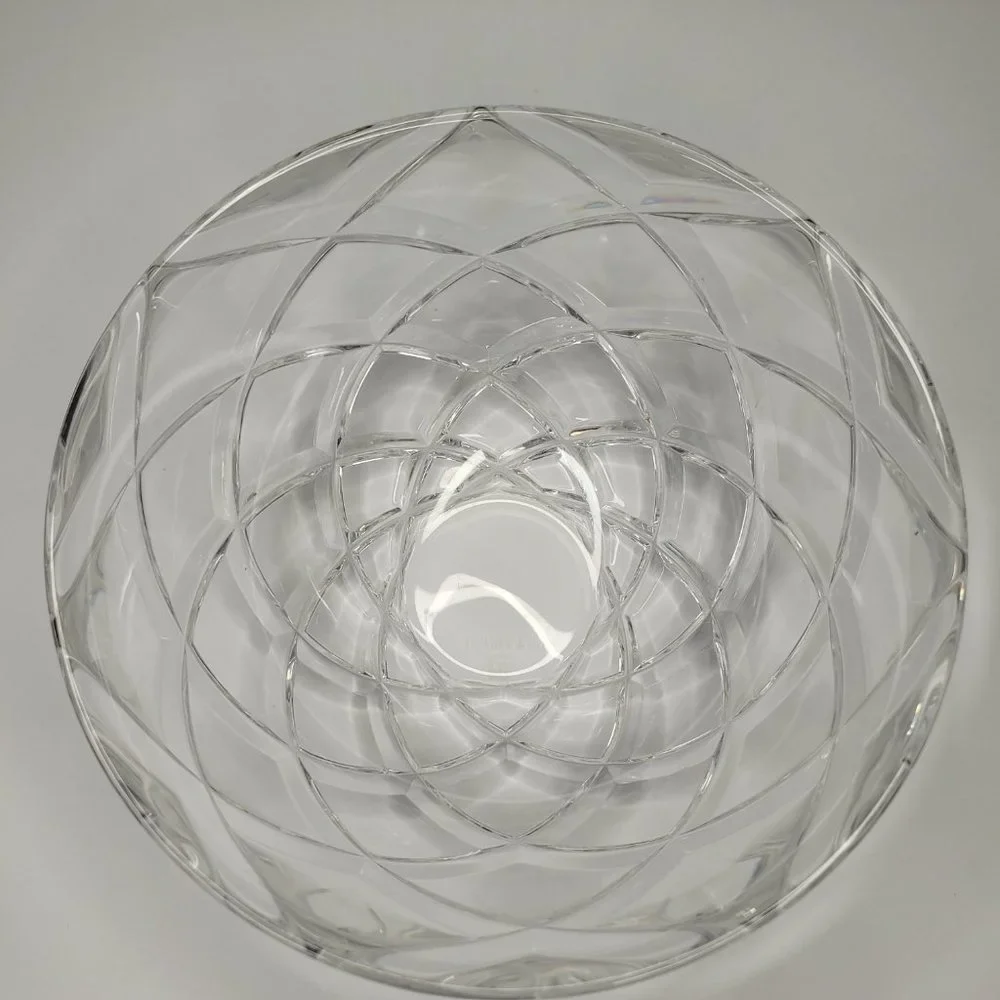 Tiffany & Co Josef Riedel Crystal Bowl Diamond Pattern Large Wedding Gift Classy